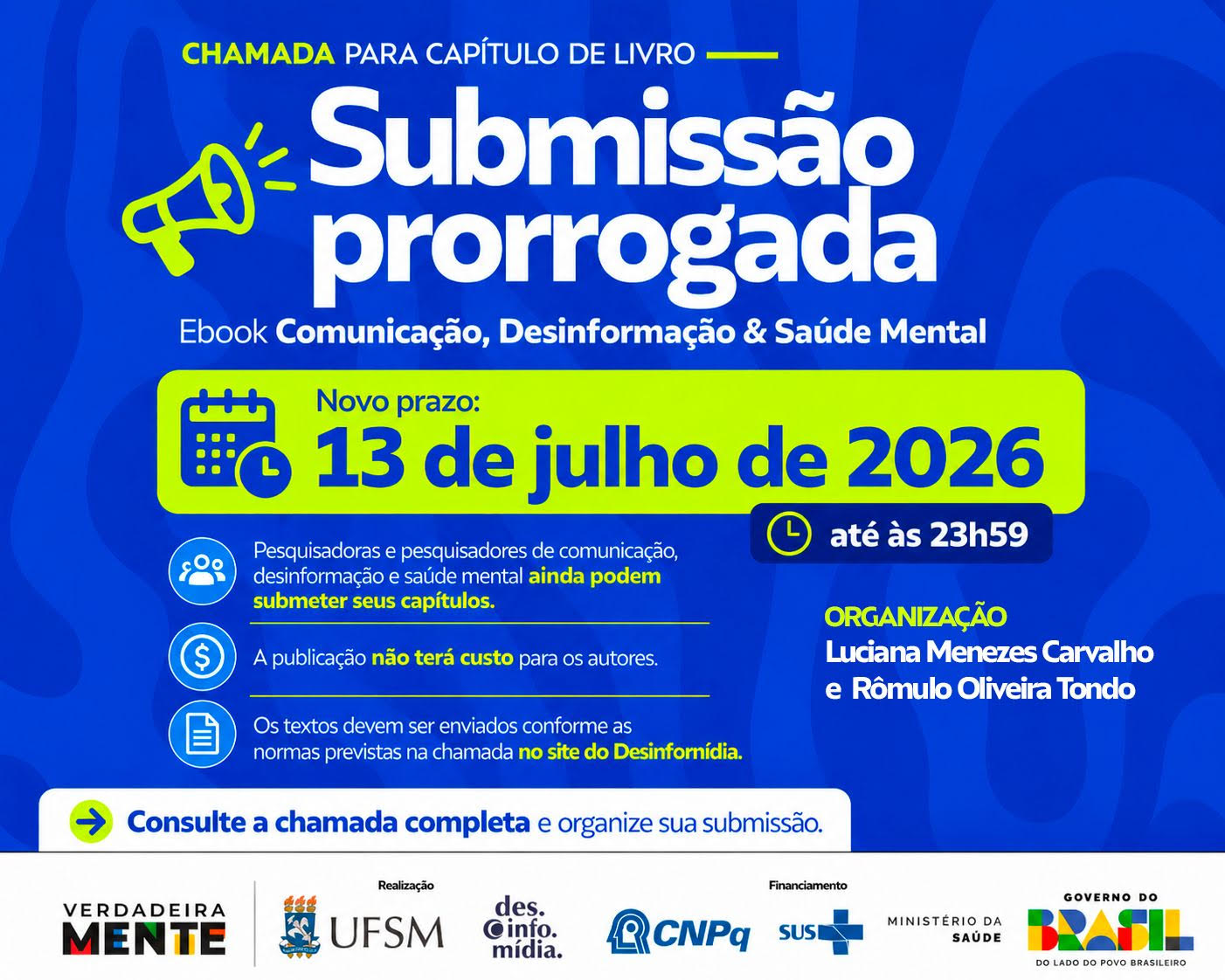Desinfomídia prorroga chamada de capítulos para livro sobre desinformação e saúde mental